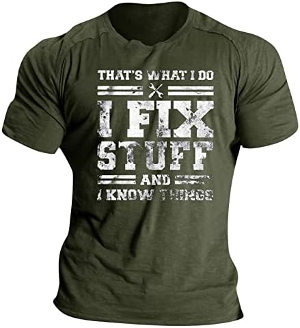 Father's Day Shirts for Men, Tshirts Shirts for Men Casual Letter Printing Graphic T-Shirt Crew Neck Short Sleeve Muscle Tees G0504