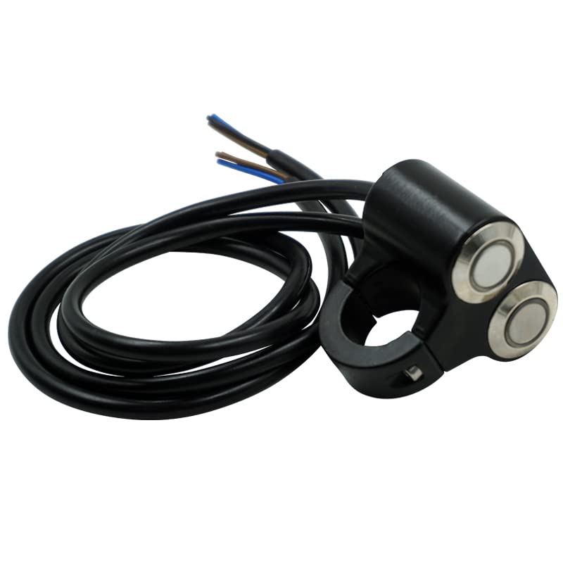 Interruptor doble de 22mm con botones independientes y luz LED azul 5
