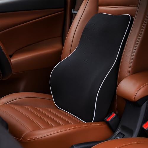 Image of Homerz Ergonomic Lumbar Support Cushion for Office Chair & Car Seat | Orthopedic Memory Foam Backrest for Long Sitting & Back Pain Relief (Line Back Seat)