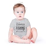 AW Fashions Pack My Diapers, I'm Going Fishing With Daddy Baby Bodysuit Newborn Boy Outfits Cute Romper (12 Months, Sports Grey)