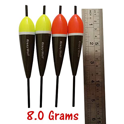 Krazywolf Balsa Slide Fishing Slip Floats with Stoppers,6.2/8/11g,Pack of 12 - Thumbnail 3