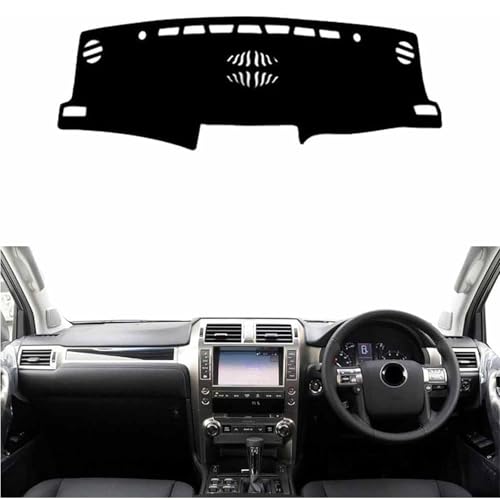 AHDHAJAQ Alfombrilla Protectora Salpicadero De Coche, para Lexus GX400 2010-2021 Salpicadero Cubierta Protectora Antideslizante, Interiores para Consola Central,A/LHD(Black)