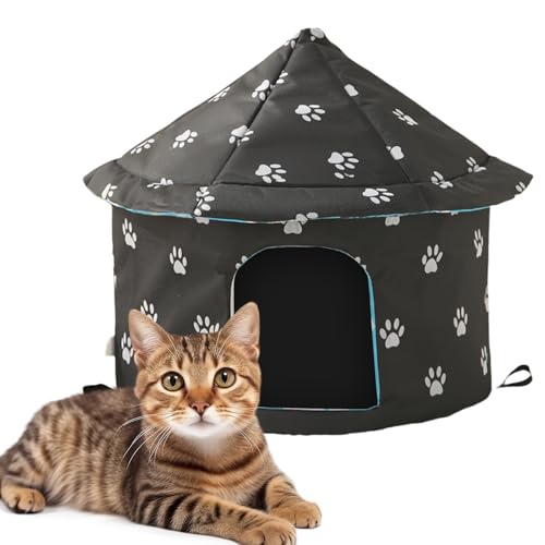 MEYAGOT Casa para Gatos Al Aire Libre, Diámetro 40, Altura 41 Casa para Gatos para Exteriores, M Impermeable Casa para Gato, Resistente Al Invierno Adecuado para Perros Y Gatos De Menos De 15 Libras