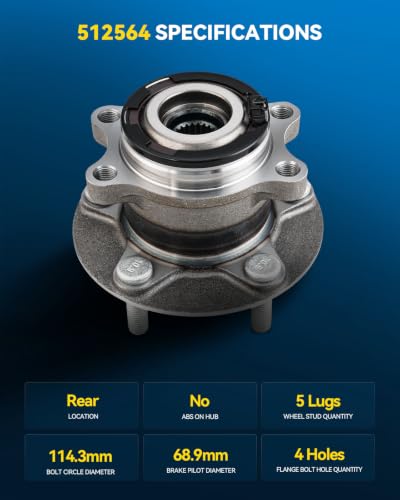 Image of PHILTOP 512564 AWD /4WD Rear Wheel Bearing Hub Assembly for Outlander Sport