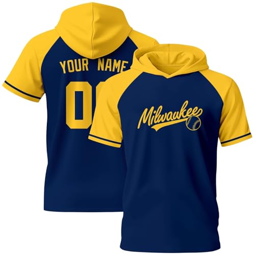 ANTKING Short Sleeve Hoodie T-Shirt Personalized Custom Name Number for Youth Men Gifts