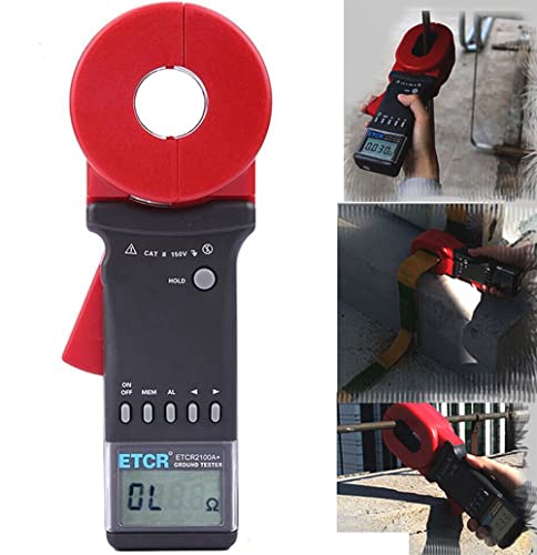 Digital Ground Resistance Tester Digital Clamp On Ground Earth Resistance Meter Tester With Resistance Range 0.01 To 200Ω Digital Clamp Ground Resistance Meter With Lcd Display #TOP16