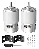 775 DC Motor High Speed Large Torque 775 Motor 12V - 24V Max 12000 RPM, Power Wheels Motor Upgrade High Power Low Noise Quiet with Bracket (Round Shaft Motors-2PCS)