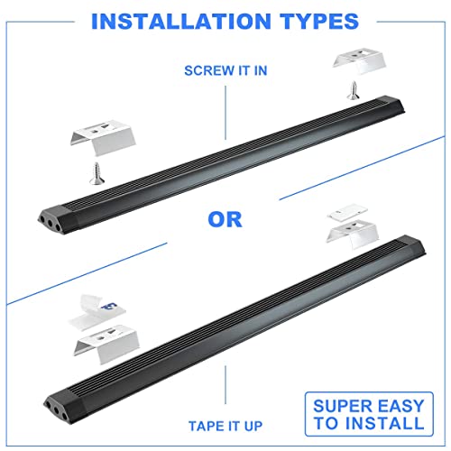 Myplus Under Cabinet Lights, 12" Under Counter Lights Touch Dimmable,Cold White 6000K,Plug In Aluminum Led Light Bar For Kitchen, Workbench And Desk（Black） #TOP4