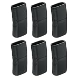 uxcell 10mm x 5mm Flat Leather Clasps, 6Pcs Flat Closure End Caps, Stainless Steel Clasps Closures Leather Cord Buckle for Making DIY Supplies Crafts (Black)