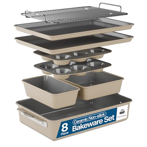 Bakken 8-Piece Ceramic Coated Bakeware Sets