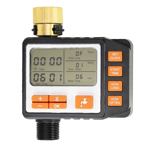 PNI WT11 PRO Irrigation Programmer, LCD Display, 3/4 Connection, Black Orange, 110 X 55 X 80mm