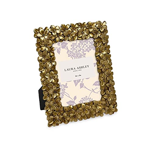 Image of Laura Ashley 2x3 Gold Flower Textured Hand-Crafted Picture Frame w /Easel