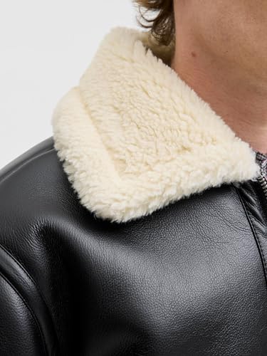 Upim, Giubbotto Shearling In Ecopelle Uomo, Unisex, Nero, Taglia: M - 7