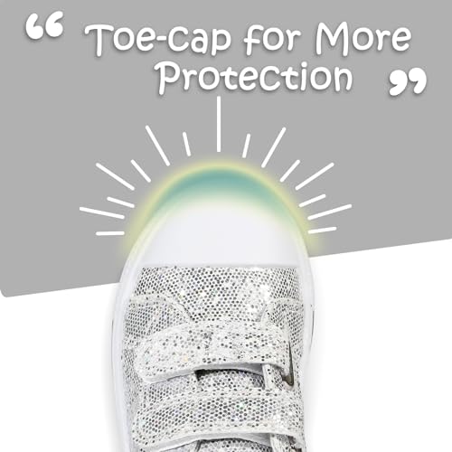 Image of K KomForme Toddler Sneakers Girls Shoes with Dual Hook and Loops | Comfortable, Lightweight