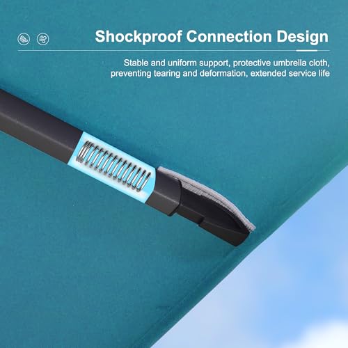 Image of PURPLE LEAF Patio Umbrella 10FT Outdoor Umbrella Double Top Turquoise Blue