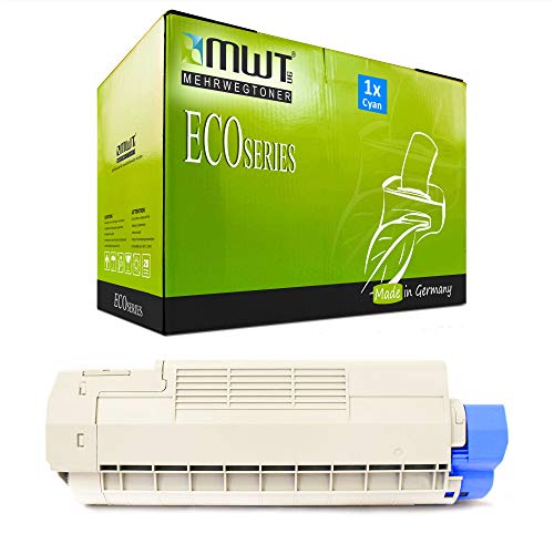 Image of 1x Kraft Office Supplies toner cartridge compatible for Oki C 610 DM DN CDN N DTN replaces 44315307 Cyan blue