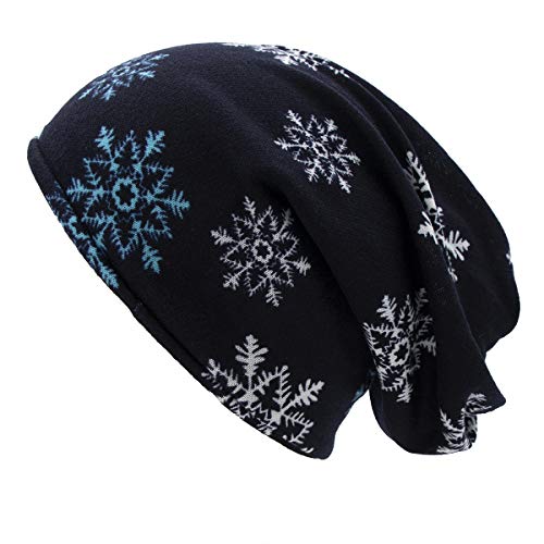 Image of Women Men Stylish Printed Soft Stretch Knit Slouchy Beanie Hat Skull Cap (3026)