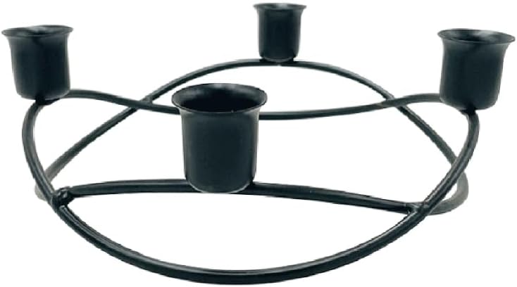 Candleholders Nordic Forged Iron Candle Holder Cup Wedding Table Romantic Dinner Decoration(Black)
