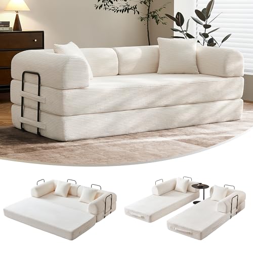 El Mejor Listado de Sofa Cama Moderno para comprar hoy. 41 Sofá cama convertible de 79 pulgadas con marco de forma fija y reposabrazos extraíbles, sofá cama modular de pana, colchón plegable sofá para espacios pequeños - No necesita...