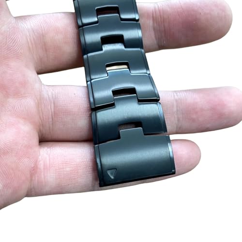 Bracelet métal titane Garmin Instinct Fenix 6X Pro 26mm noir robuste - 5