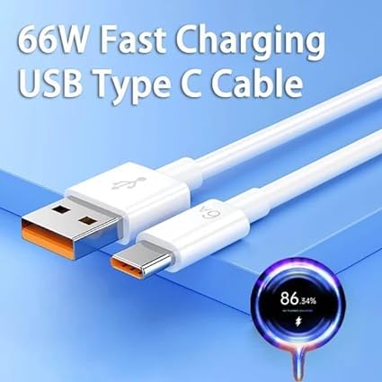 Image of Original 66W / Super Fast Charging Cable Type-C Support for Supercharge /SUPERFLASH /Flash /Flash /Rapid for REALME 7,X7,X7MAX,X7PRO,X3,X50PRO,8PRO,GT Master EDIITION,GT (TEN55)