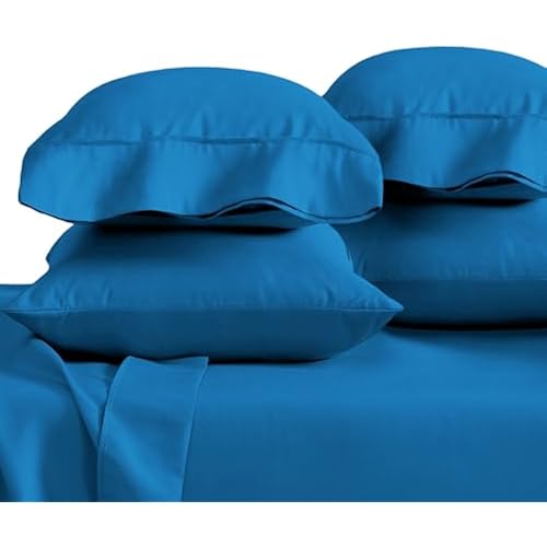 Bare Home Microfiber Pillowcases - Standard/Queen Size Set of 4 - Cooling Pillowcases - Double Brushed - Medium Blue Pillowcases 4 Pack - Easy Care