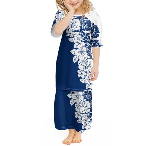 Mother Daughter Puletasi Casual Loose Dress Custom Polynesian Tribal Ethnic Summer Short-Sleeved Double Suit Dress3