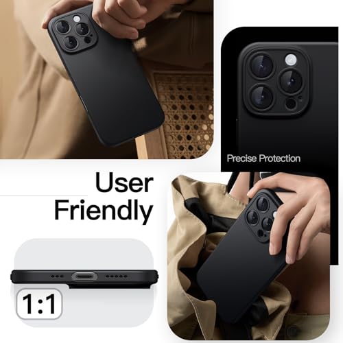 Image of JETech Slim Case for iPhone 16 Pro, Black Titanium | Camera Lens Protection, Ultra-Thin Matte Finish, Lightweight Minimalist Cover