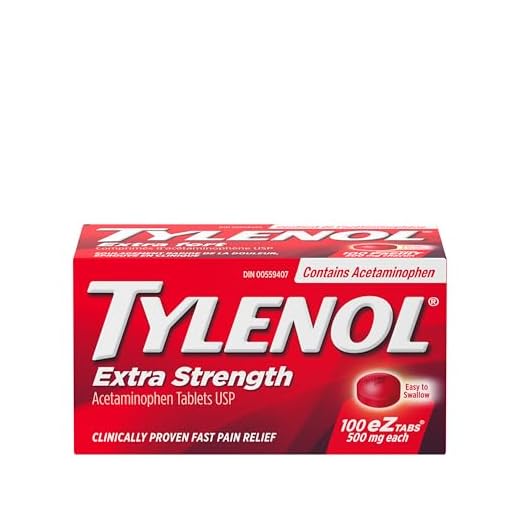 Tylenol Acétaminophène Extra Force 500 mg Soulagement de la douleur eZ comprimés pour soulager les maux de tête et la douleur, réducteur de fièvre, 100 Count