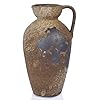 Vintage Terracotta Vase with Handles Rustic Ceramic Farmhouse Vase for Home Decor Large Antique Vase Ideal for Centerpieces Tall Rustic Vase for Dried Flowers Clay Home Decor
