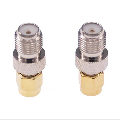 RFaha 5pcs RP-SMA Male to F Female RF Coax Adapter RPSMA to F type Coaxial Connector Adapter(F20-5), Gold - Image 3