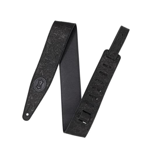 Sangle de guitare en cuir noir Levy's M317FCL-BLK réglable de 48 à 55 pouces