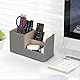 GORESE Stiftehalter Schreibtisch - Büro-Bleistifthalter Organizer Desktop-Schreibtisch-Zubehör Bürobedarf Organisationsdekor (Leinen Grau)