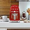 Smeg 50's Retro Style Drip Filter Coffee Machine, 10 Cups Capacity, Auto-Start, Keep Warm Funtion, Red, DCF02RDUS