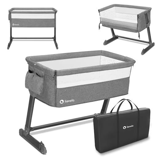 lionelo Theo Plus Camita para niños hasta 9 kg 5 Regulación Gradual de la Altura 2 Ruedas para desplazar Organizador Mosquitera Bolsa para Transportar
