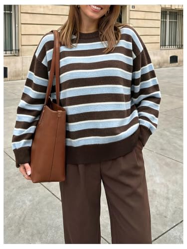 Image of MakeMeChic Women's Striped Sweaters Halloween Vintage Grandpa Sweaters