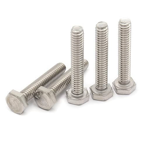 Image of 25pcs Hex Head Screw Bolts, (1 /4-20 x 1-1 /2 inch) Hex Head Bolts, (Full Thread), 304 Stainless Steel (Silvery)