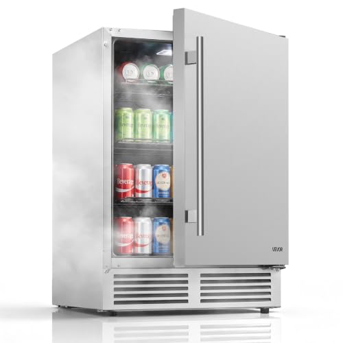 Image of VEVOR Outdoor Beverage Refrigerator, 24 Inch Undercounter Drink Fridge