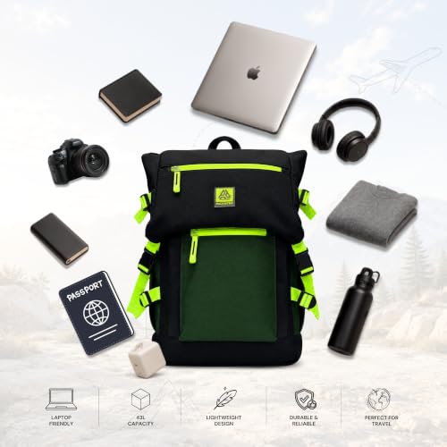 Image of Voyage 24L Backpack for Men & Women with Rain Cover, Green