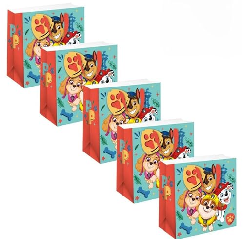 Paw Patrol – Lot de 5 petits sacs cadeaux parfaits pour les anniversaires d'enfants et les fêtes