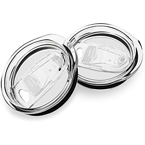 XccMe 20oz Skinny Tumbler Replacement Lids 2 Pack,Spill Proof Splash Resistant Silicone Sliding Covers,Straw Friendly, BPA Free Cover