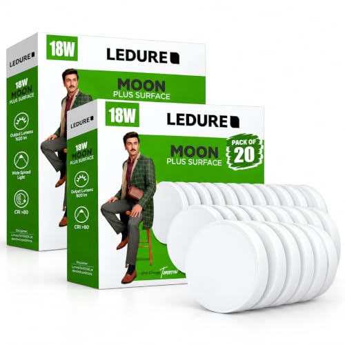 Image of LEDURE 18W LED Surface Light|Energy Efficient LED Downlight|CoolWhite Pack-20