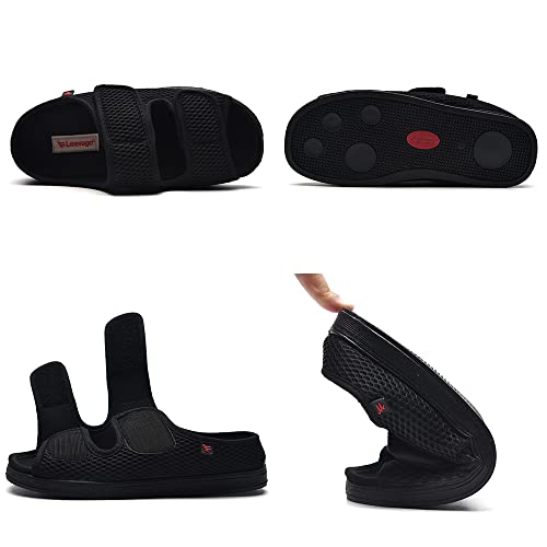 Yogye Open Toe Extra Wide Memory Foam House Shoes,Adjustable Arthritis Edema Swollen House Shoes Lightweight Extra Wide Sandals,Black▁47 #TOP7