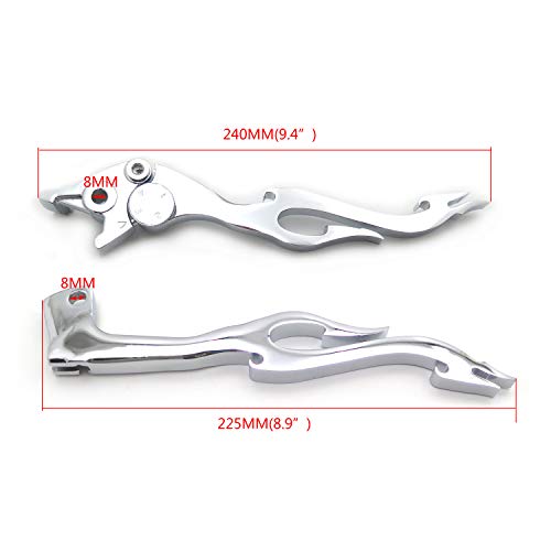 Httmt Mt285-004- Chrome Brake Clutch Flame Lever Compatible With Suzuki Gsxr 600 750 Katana 750F Sv650 Sv650S #TOP1