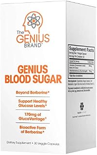 Genius Blood Sugar Support Capsules - Super Berberine Extract w/Organic Cassia Cinnamon