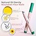 Ceramic Cuticle Oil Pusher Pen -3 in 1 Cuticle Remover Pen for Nails, Nail Care Buffer Pens with Micro-Dosin Oil for Hangnails, Dry & Damaged Nails, Moisturize Strengthen Brighten