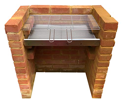 SunshineBBQs DIY Brick BBQ Kit with Heavy Duty 7mm Stainless Steel Charcoal Grate & Tray with Chrome Grill