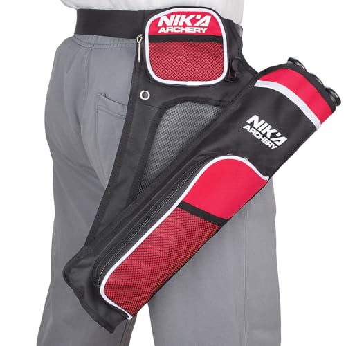 ELONG OUTDOOR Carquois de tir à l'arc pour flèches, Carquois de flèches, support de carquois avec 3 tubes protégés – Ceinture taille réglable pour adolescents et...