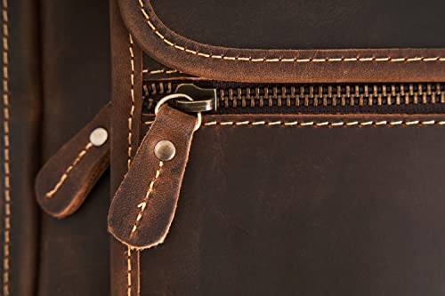 Luxorro Full Grain Leather Briefcase For Men, Handcrafted Leather Laptop Bag For Men With Many Compartments And Brass Hardware, Arrives In Elegant Gift Box, Fits 15.6 Inch Laptop #TOP6
