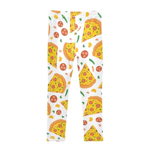 Pizza Slice Girls Leggings,Workout Leggings for Girls Toddler Athletic Leggings Size for 3-10T2